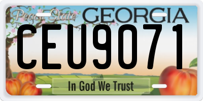 GA license plate CEU9071