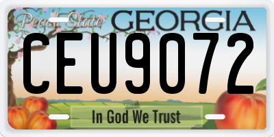 GA license plate CEU9072