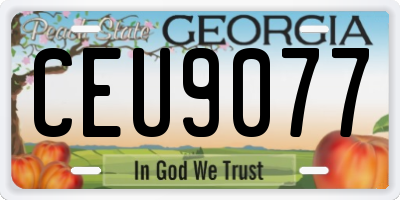GA license plate CEU9077