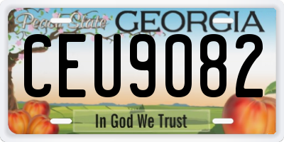 GA license plate CEU9082