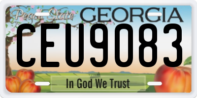 GA license plate CEU9083