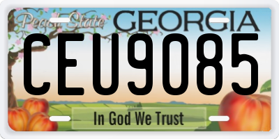 GA license plate CEU9085