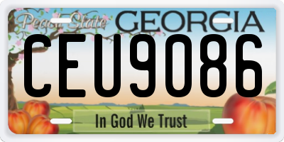 GA license plate CEU9086
