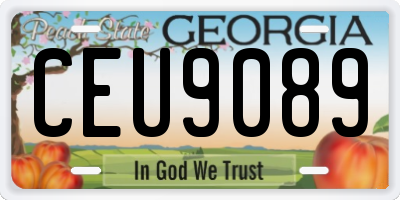 GA license plate CEU9089