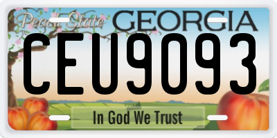 GA license plate CEU9093