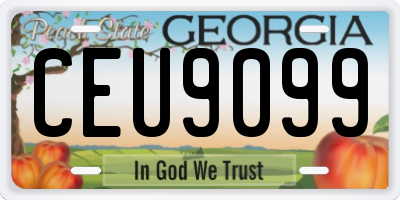 GA license plate CEU9099