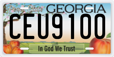 GA license plate CEU9100