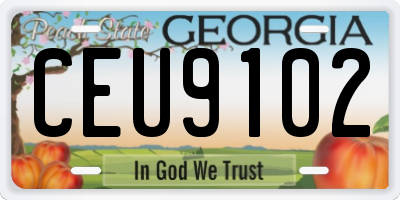 GA license plate CEU9102