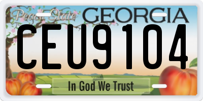 GA license plate CEU9104