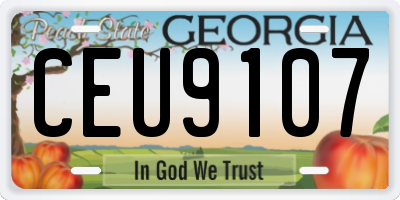 GA license plate CEU9107