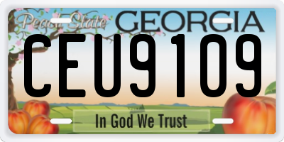 GA license plate CEU9109