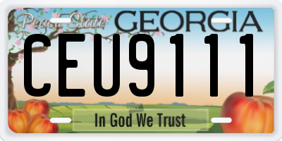 GA license plate CEU9111