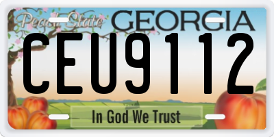 GA license plate CEU9112