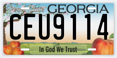 GA license plate CEU9114