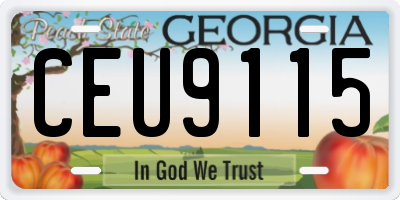 GA license plate CEU9115