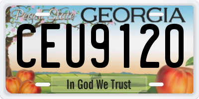 GA license plate CEU9120