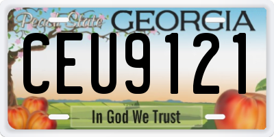 GA license plate CEU9121