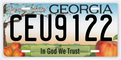 GA license plate CEU9122