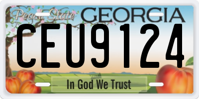 GA license plate CEU9124