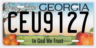 GA license plate CEU9127