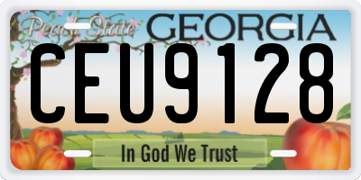 GA license plate CEU9128