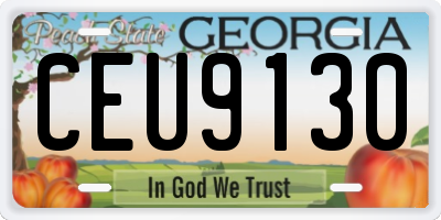 GA license plate CEU9130