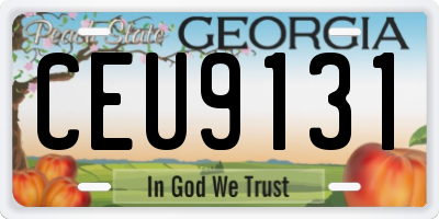 GA license plate CEU9131
