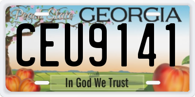 GA license plate CEU9141
