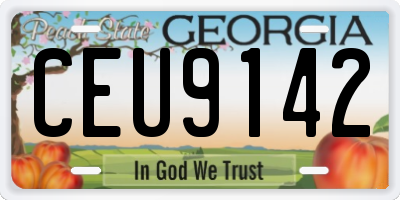 GA license plate CEU9142