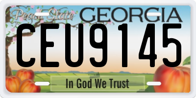 GA license plate CEU9145