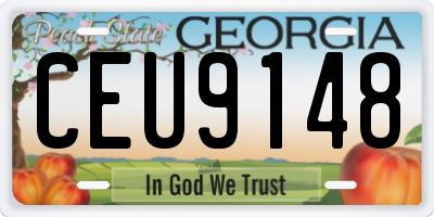 GA license plate CEU9148