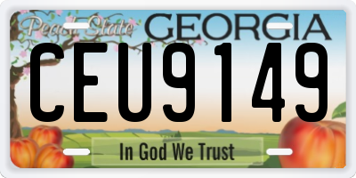GA license plate CEU9149