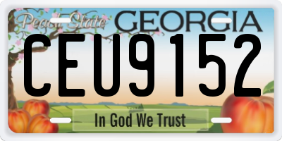 GA license plate CEU9152
