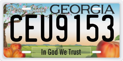 GA license plate CEU9153