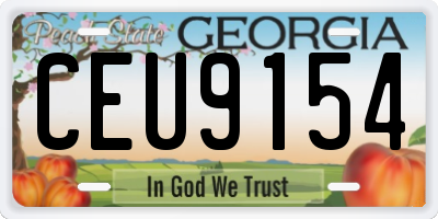 GA license plate CEU9154