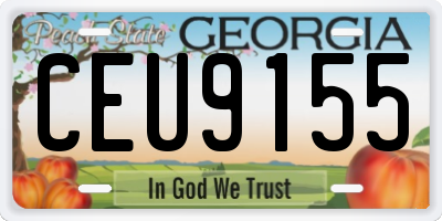 GA license plate CEU9155