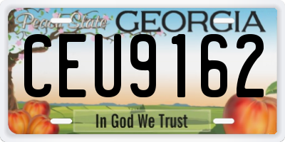 GA license plate CEU9162