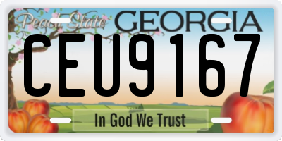 GA license plate CEU9167