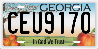 GA license plate CEU9170