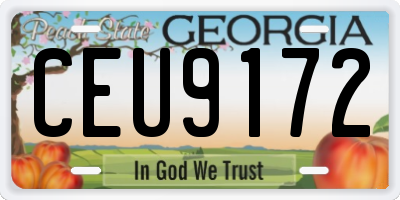 GA license plate CEU9172