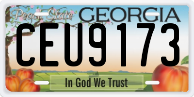 GA license plate CEU9173