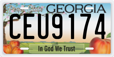 GA license plate CEU9174