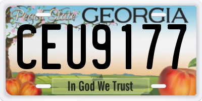 GA license plate CEU9177