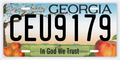 GA license plate CEU9179