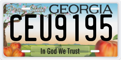 GA license plate CEU9195
