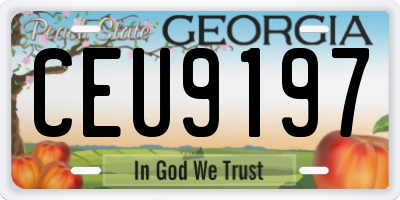 GA license plate CEU9197