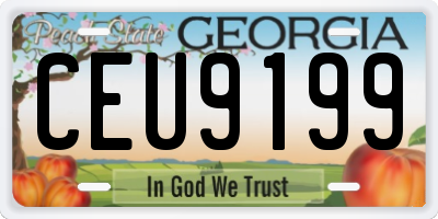 GA license plate CEU9199