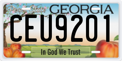 GA license plate CEU9201