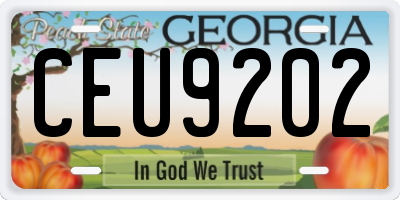 GA license plate CEU9202
