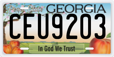 GA license plate CEU9203
